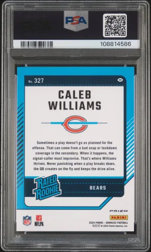 2024 Panini Donruss Caleb Williams RC - Red Wave #327 PSA 10 back