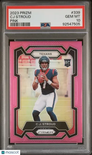 2023 Panini Prizm CJ Stroud RC - Pink #339 PSA 10 front