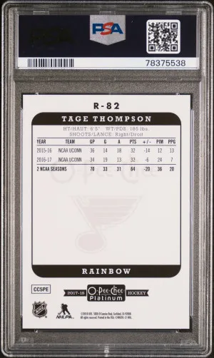 2017 O-Pee-Chee Platinum Retro Tage Thompson Retro-Rainbow back