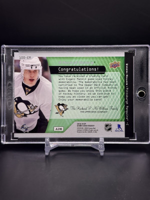 2018-19 SP Game Used Evgeni Malkin A Piece Of History Jersey 100 Point Club /99 back