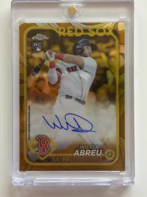 2024 Topps Chrome Gilded Gold Wilyer Abreu Auto /99 front