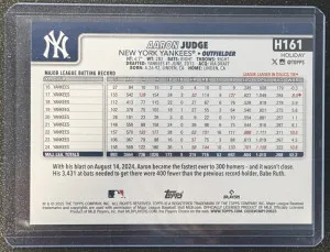 2025 Topps Holiday Aaron Judge Lights Variation #H161 SP back
