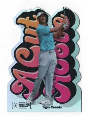 2021 Skybox Metal Universe Champions A Cut Above Die Cut #ACA-10 Tiger Woods front