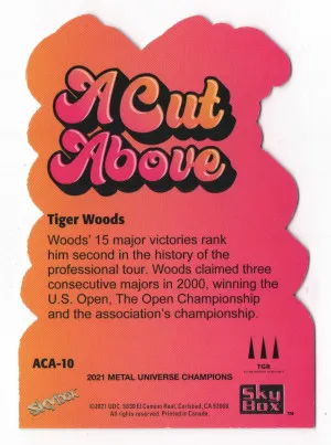 2021 Skybox Metal Universe Champions A Cut Above Die Cut #ACA-10 Tiger Woods back