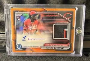 2024 Bowman Chrome ELLY DE LA CRUZ ROOKIE PATCH AUTO RPA /25 ORANGE front