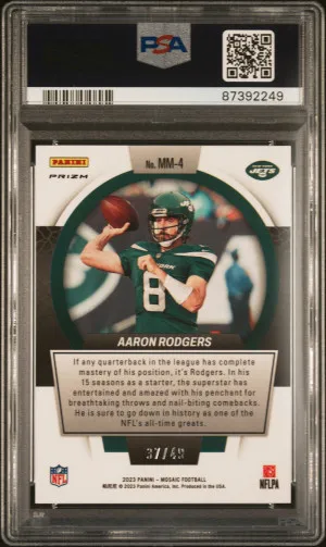 2023 Panini Mosaic Men Of Mastery Aaron Rodgers Men Of Mastery-Purple back