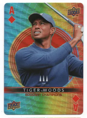 Tiger Woods - 2022 Upper Deck Goodwin Champions Playing Cards #Ace-Diamonds front