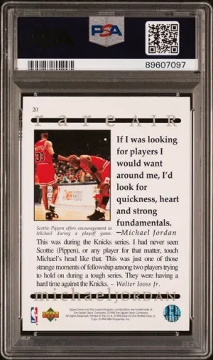Michael Jordan 1994 Upper Deck Rare Air #20 PSA 8 back