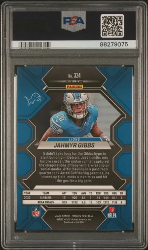 2023 Panini Mosaic Jahmyr Gibbs Green back