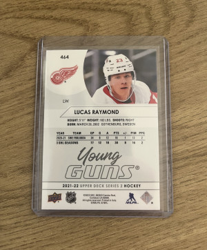 2021-22 UD Series 2 Young Guns Rookie Lucas Raymond back