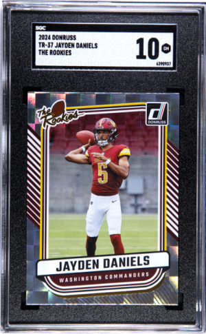 2024 Donruss Jayden Daniels SGC 10 front