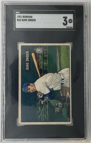 1951 Bowman Duke Snider #32 SGC 3 front