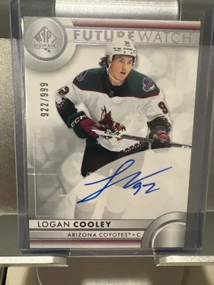 2023-24 Upper Deck SP Authentic Logan Cooley Future Watch Auto /999 front
