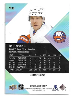 2024-25 Upper Deck Allure Glitter Bomb #98 Bo Horvat - New York Islanders back