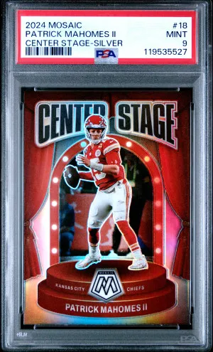 2024 Panini Mosaic Center Stage Patrick Mahomes Ii Center Stage-Silver front