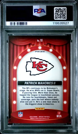 2024 Panini Mosaic Center Stage Patrick Mahomes Ii Center Stage-Silver back
