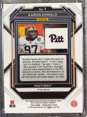 2023 Prizm DP Aaron Donald Snakeskin CASE HIT! back