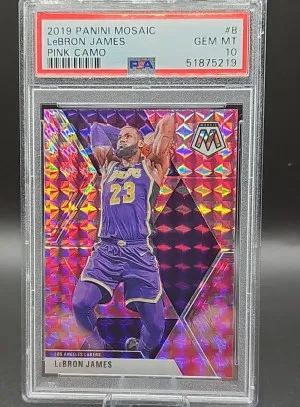 2019 Panini Mosaic Lebron James Pink Camo front