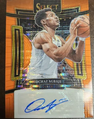 2023-24 Panini Select Ochai Agbaji Orange Prizm 5/30 SS-AGB front