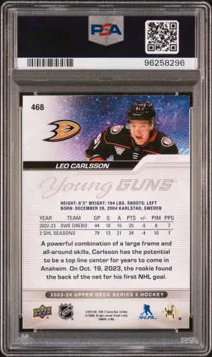 Leo Carlsson Young Guns PSA 10 back