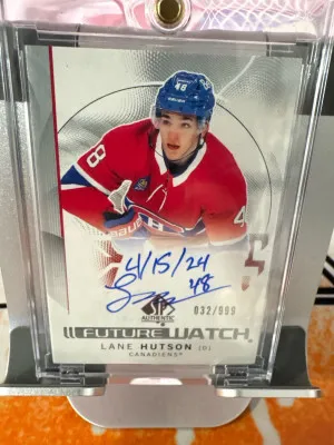 2024-25 Upper Deck SP Authetic Lane Hutson Inscribed Future Watch Auto front