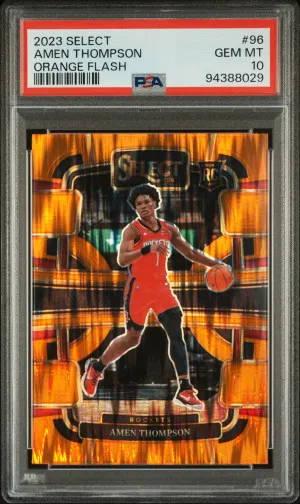 2023 Panini Select Amen Thompson Orange Flash PSA 10 front