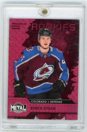 2020-21 Metal Universe #120 Bowen Byram Rookie Precious Metal Gems Red 44/100 front