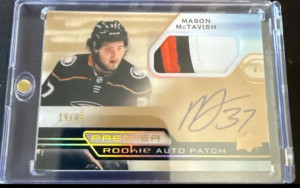 2021-22 Upper Deck Premier - Horizontal Acetate Rookie Auto Patch Mason McTavish front