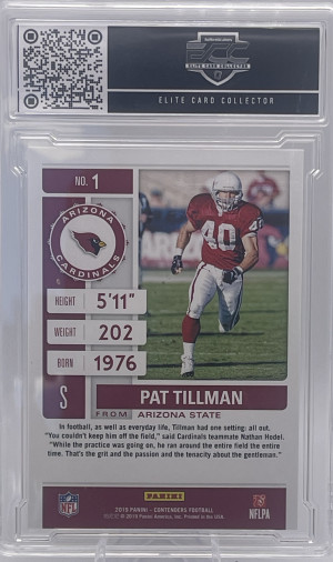 2019 PANINT CONTENDERS PAT TILLMAN Card#1 ЕCC-3627 back