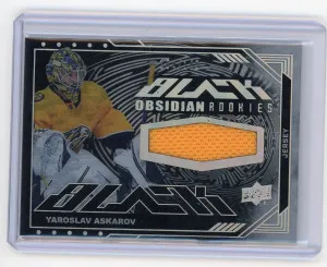 2023-24 UD Black #ORJ-YA Yaroslav Askarov Obsidian Rookie Jersey /149 front