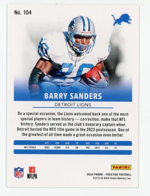 2024 Prestige #104 Barry Sanders Xtra Points Green 256/299 back
