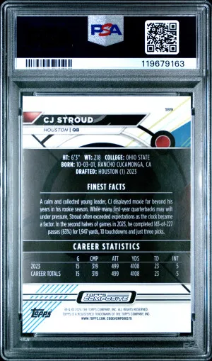 2023 Topps Composite Cj Stroud Checkerboard Refractor back