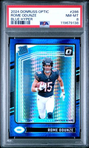 2024 Panini Donruss Optic Rome Odunze Blue Hyper front