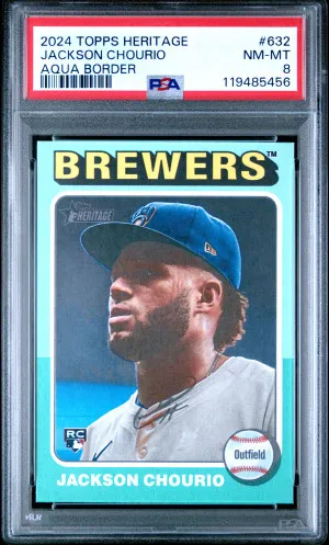 2024 Topps Heritage Jackson Chourio Aqua Border front