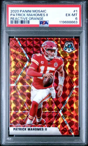 2020 Panini Mosaic Patrick Mahomes Ii Reactive Orange front