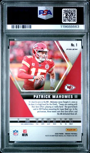 2020 Panini Mosaic Patrick Mahomes Ii Reactive Orange back