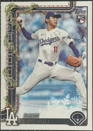 2025 Topps Holiday Roki Sasaki #H23 - LA Dodgers front