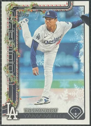 2025 Topps Holiday Yoshinobu Yamamoto #H159 - LA Dodgers front