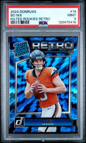 2024 Panini Donruss Rated Rookies Retro Bo Nix front