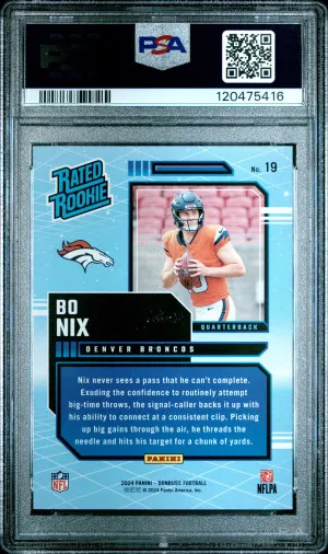 2024 Panini Donruss Rated Rookies Retro Bo Nix back