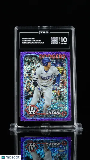 Shohei Ohtani 2024 Topps Chrome #1 Purple Speckle Refractor /299 TAG10 GEM MT front
