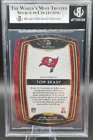 2020 Select Prizm Orange Die-cut Tom Brady #201 back