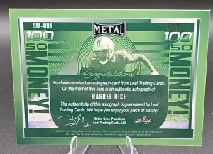 2023 Leaf Metal Rashee Rice Rookie Auto So Money 2/2 back