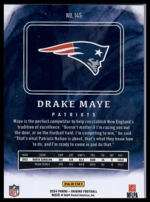 2024 Origins Drake Maye /99 back
