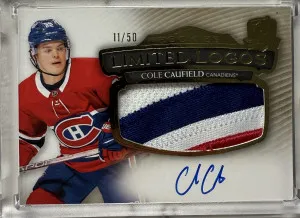2021-22 The Cup Cole Caufield Limited Logos Rookie Auto /50 front