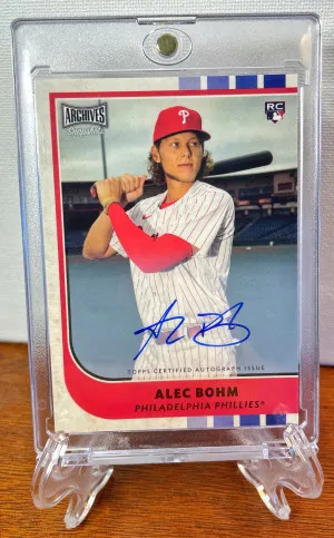 2021 Topps Archives Snapshots ALEC BOHM Rookie On-Card AUTO Phillies RC #3 front