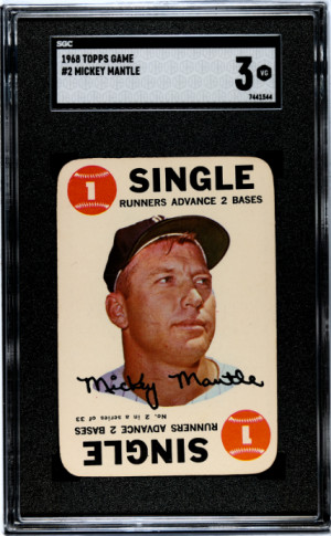 1968 Topps Game Mickey Mantle SGC 3 front