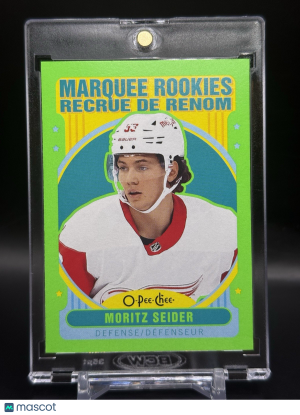 2021-22 O-Pee-Chee Moritz Seider Neon Green Marquee Rookies /50 RC front