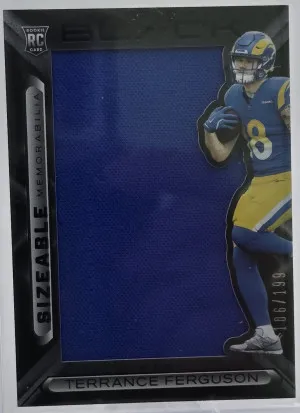 2025 Panini Black Football TERRANCE FERGUSON Rookie Jumbo Patch /199 RC front