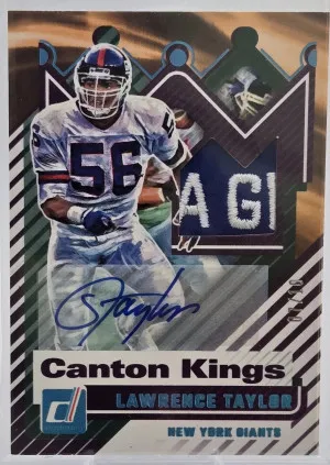 2025 Donruss Canton Kings Lawrence Taylor 2 Color Patch Auto /10 Color Match 🔥 front